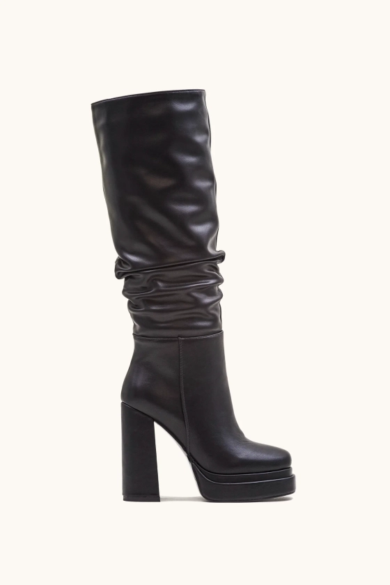 Bottes plissées noires