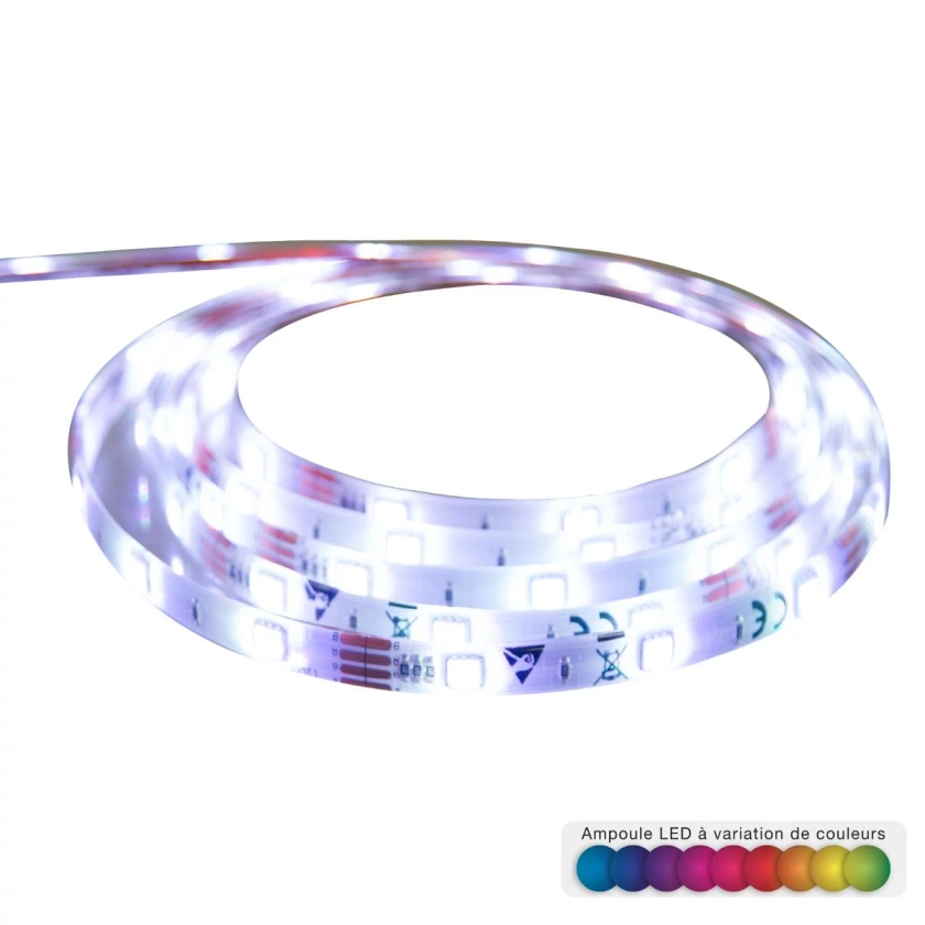 RUBAN LED MULTICOULEUR TELECOMMANDE 5M