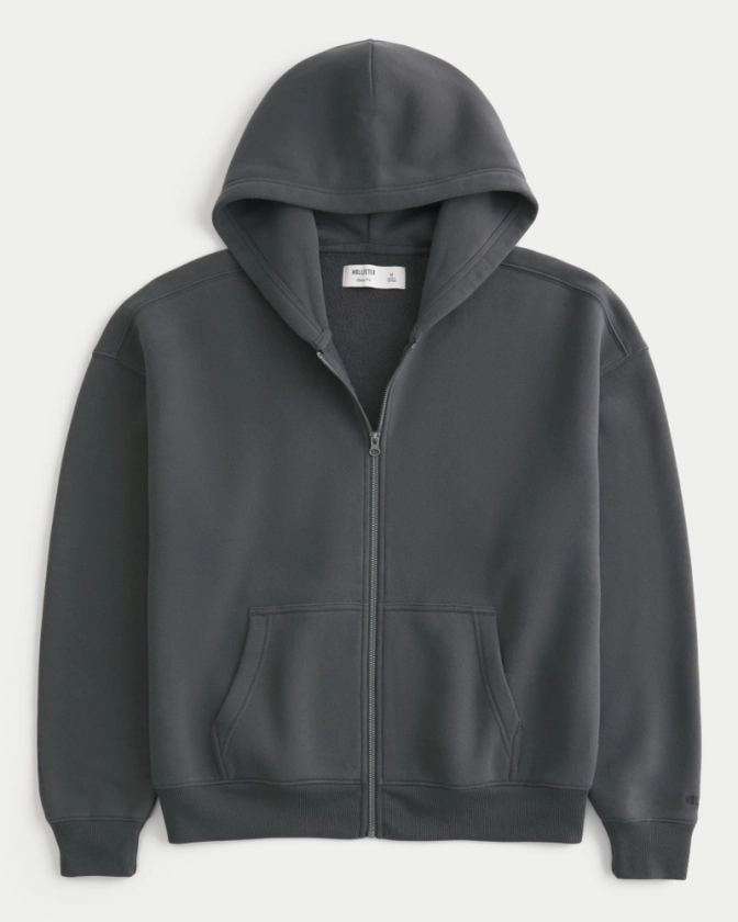 Men's Boxy Zip-Up Hoodie | Men's Tops | HollisterCo.com