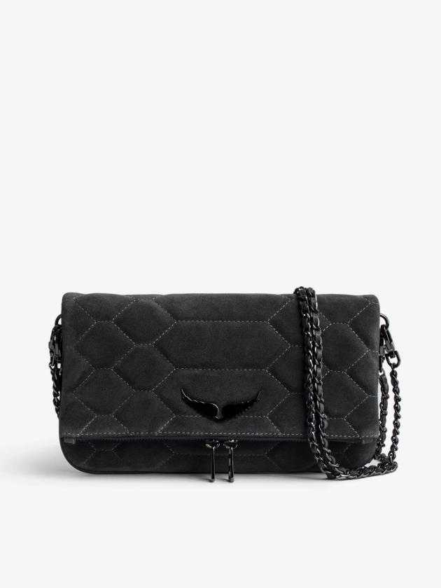 Rock Quilted Suede Clutch