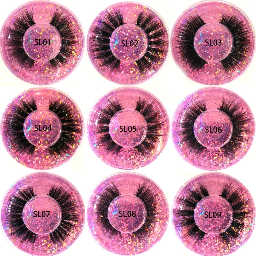 10/ 20/30/50/100Pairs 3D False Eyelashes, Different Styles Fluffy Thick Curling False Lashes, Perfect Valentine's Day And Birthday Gift For Women