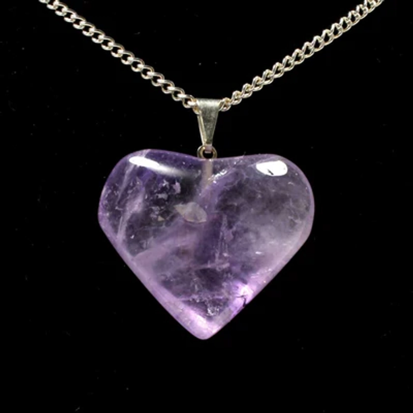 Amethyst Heart Pendant with Chain