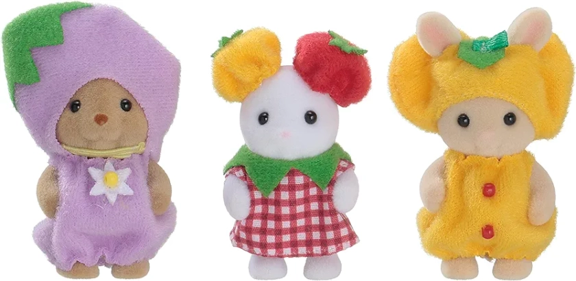 Calico Critters Veggie Babies, Limited Edition Playset with 3 Collectible Figures and Costume Accessories