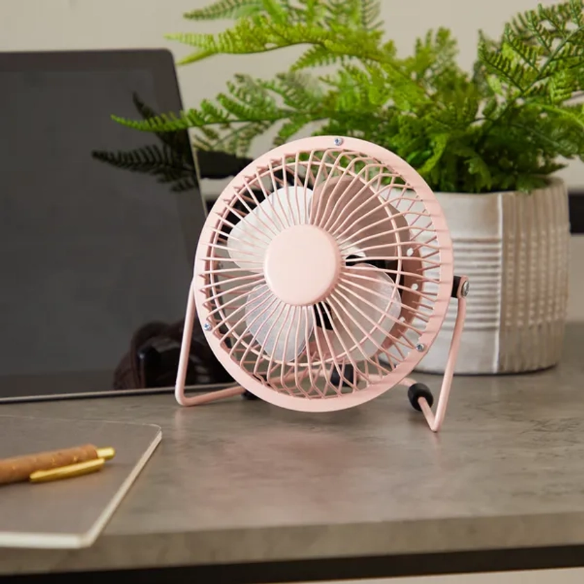 4" Pink USB Desk Fan