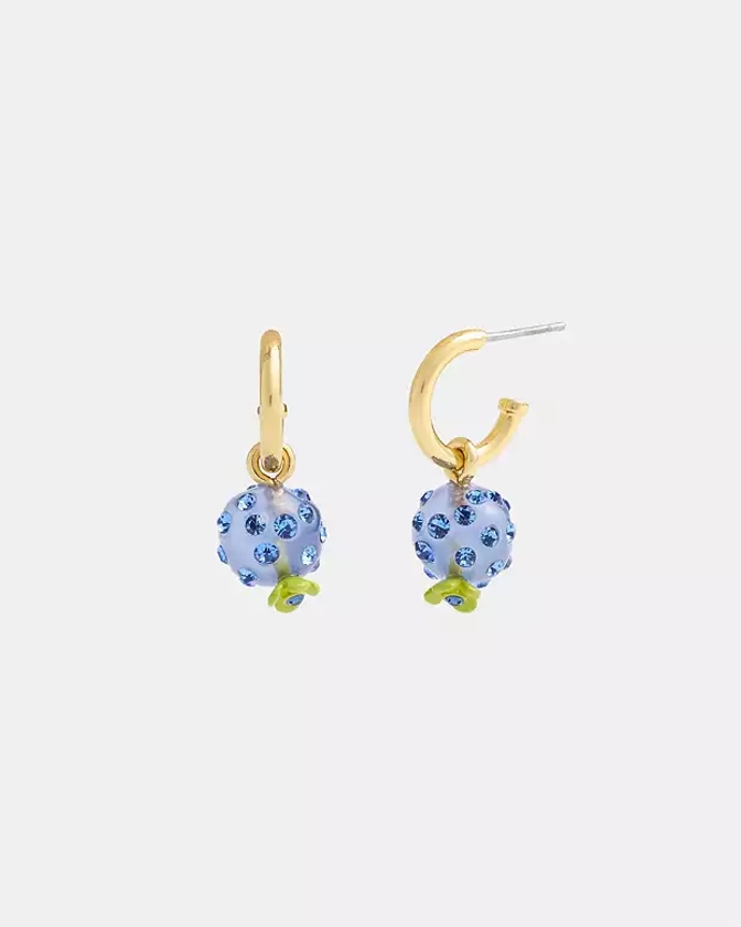 Blueberry Charm Huggie Earrings