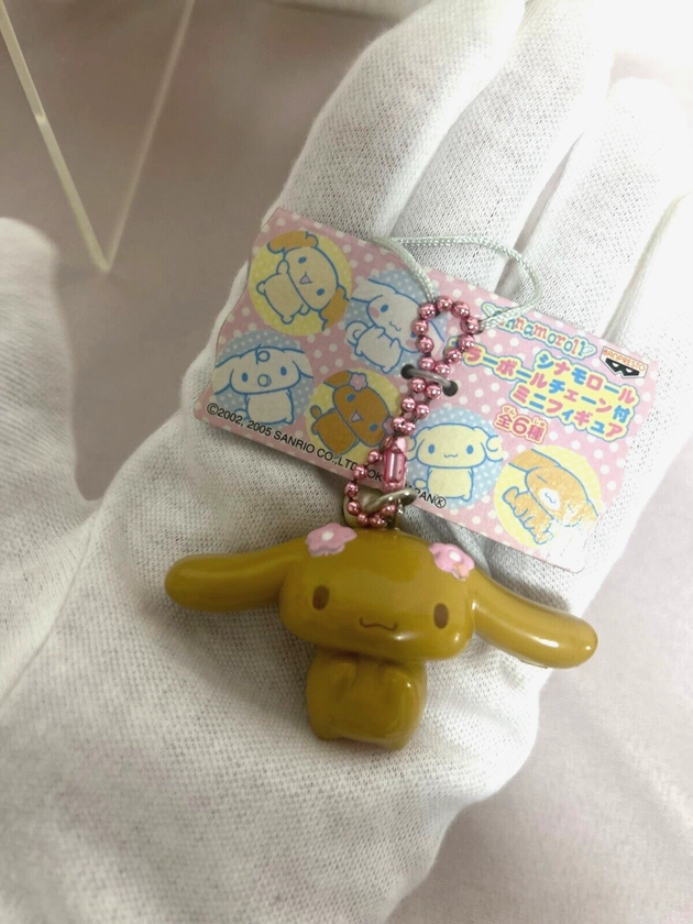 Sanrio Cinnamoroll Mocha Mini Figure w/Keychain Ballchain Strap 2005 Rare Retro