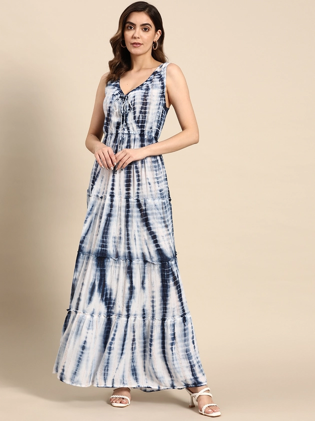 all about you Tie and Dyed Crepe A-Line Maxi Dress