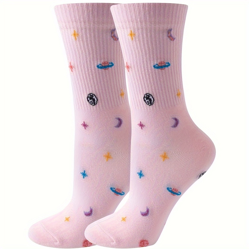 Cute Pattern Socks Comfy Breathable Tube Socks - Temu