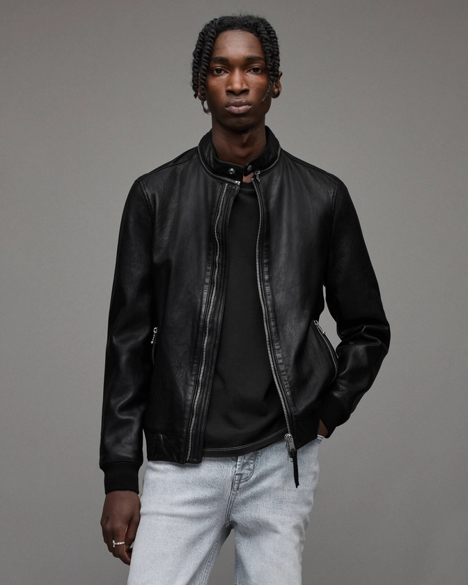 Morris Leather Bomber Jacket Black | ALLSAINTS US