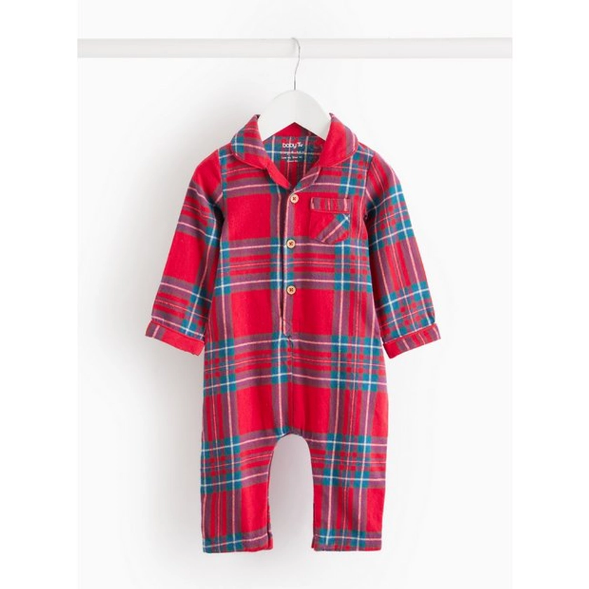 Buy Tartan Check Christmas Woven Romper 12-18 months | All-in-ones and rompers | Tu