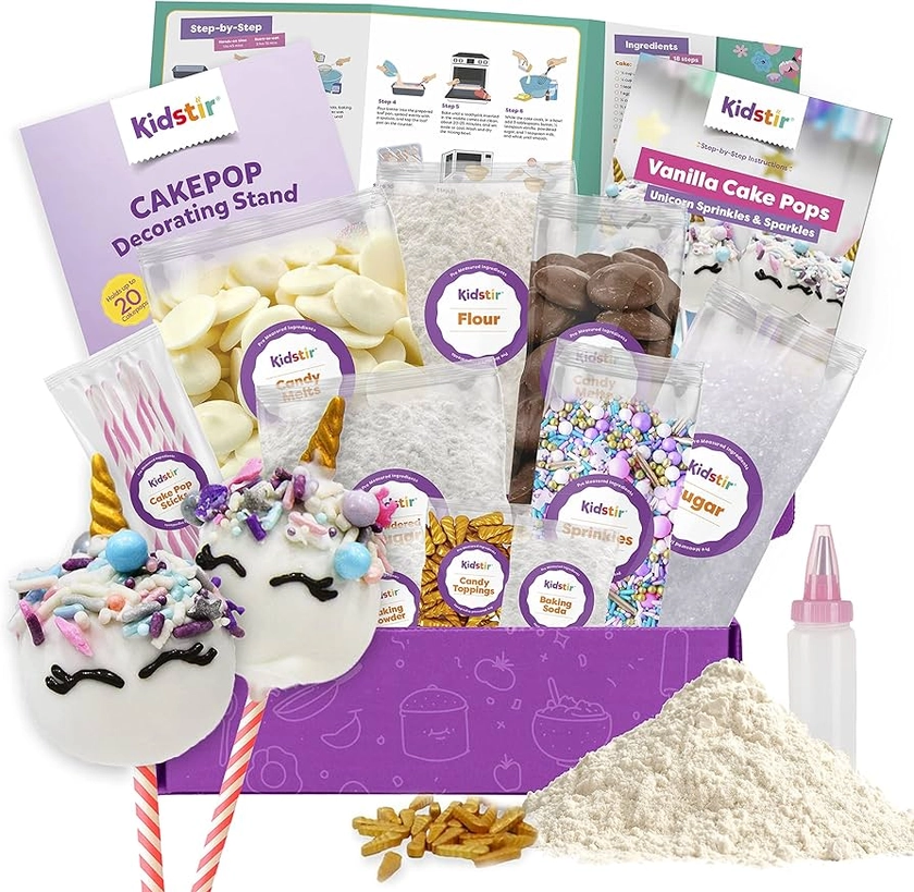 Unicorn Cake Pop Kit DIY Kit for Kids, with Pre-Measured Ingredients Best Unicorns Gifts for Girls, Unicorn Birthday Party Baking Set for Kids Girls Boys Age 4 5 6 7 8-12 Year Old Gift