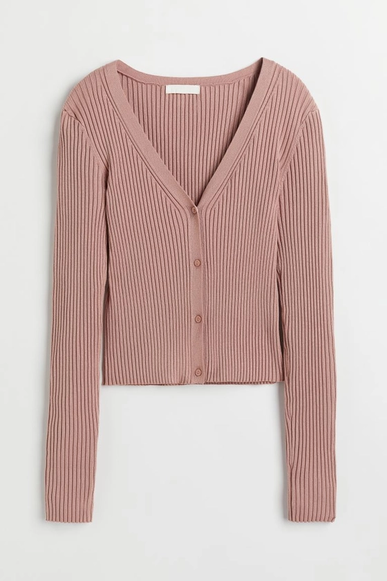 Gilet en maille côtelée - Vieux rose - FEMME | H&M FR