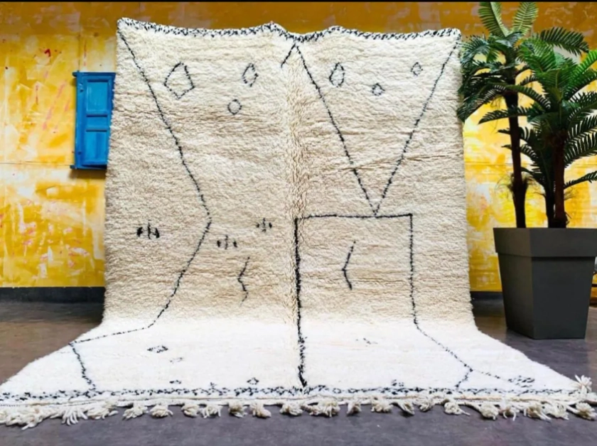 Beni Ourain Rug, Authentic Moroccan Rug, Berber Carpet, Genuine Wool Rug, Handmade Rug, Beni Ourain Style, Area Rug, Tapis Berbere, Teppich - Etsy