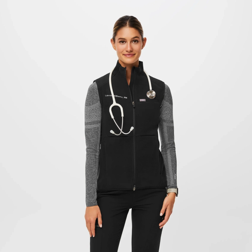 Women's On-Shift Fleece Vest™ - Black · FIGS