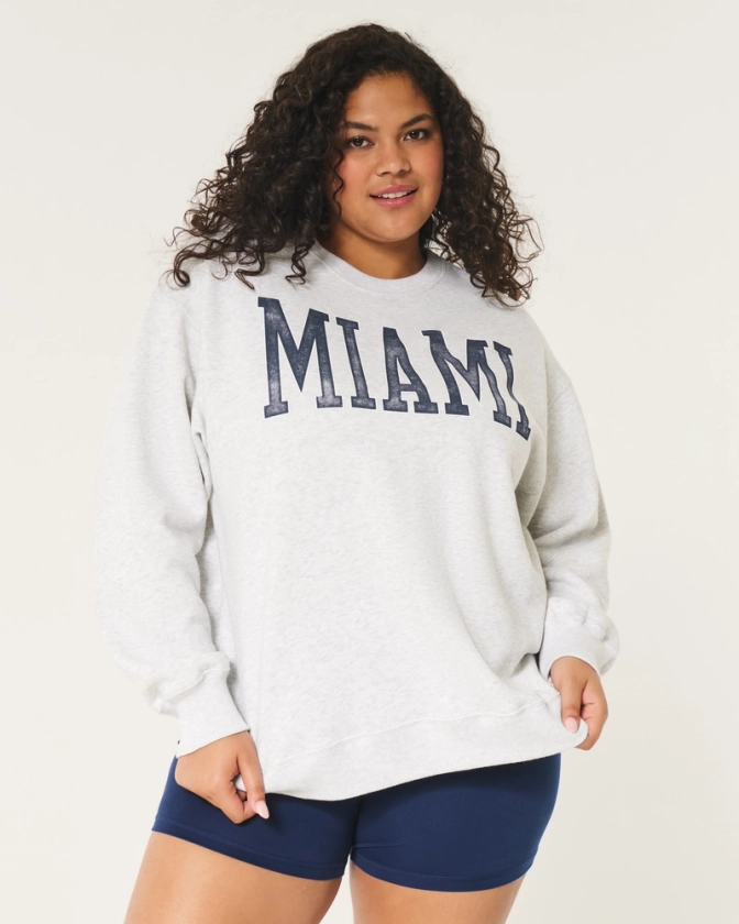 Women's Oversized New York City Graphic Crew Sweatshirt | Women's Tops | HollisterCo.com