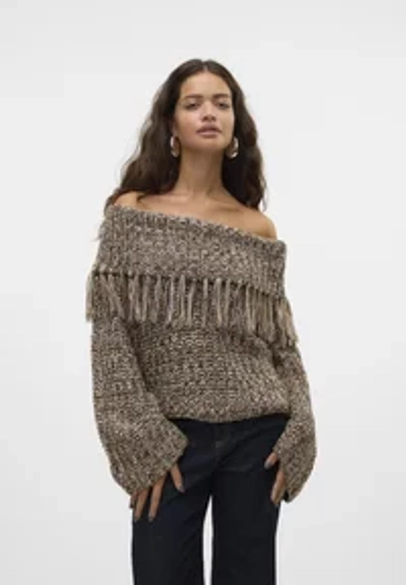 Vero Moda VMWILLOW OFF SHOULDER - Pullover - lion/cognac - ZALANDO.FR