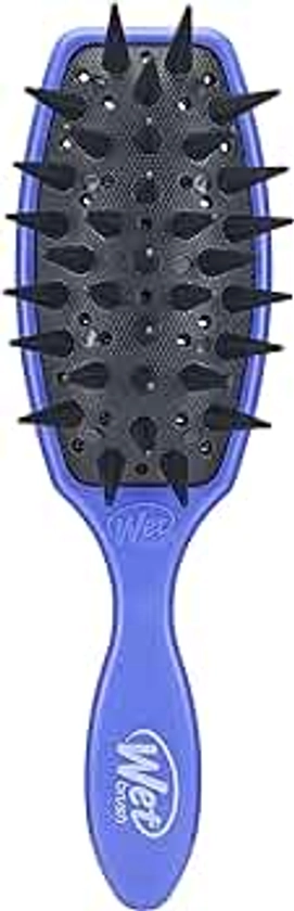 Wet Brush Treatment Brush - Purple, Custom Care - All Hair Types - Evenly Distributes Spa Treatment Helps Reduce Shed and Breakage, with Drainage Holes - Pain-Free Comb for Men, Women, Boys and Girls