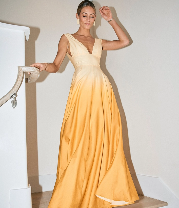 Antonio Melani x M.G. Style M.G. Cotton Ombre Deep V-Neck A-Line Dress | Dillard's