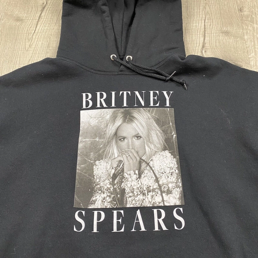 2018 Britney Spears Collection Pullover Hoodie Sweatshirt Black Size Large L