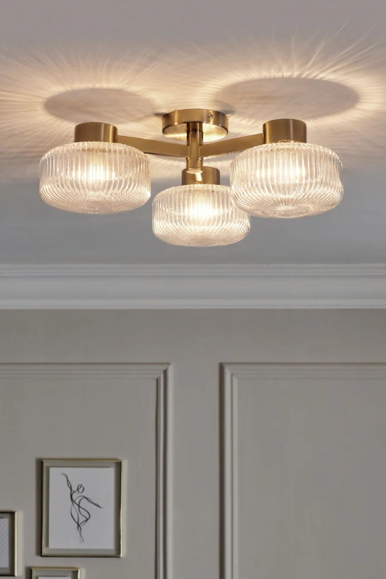 Buy Clear Lexington 3 Light Flush Ceiling Light Fitting from the Next UK online shop