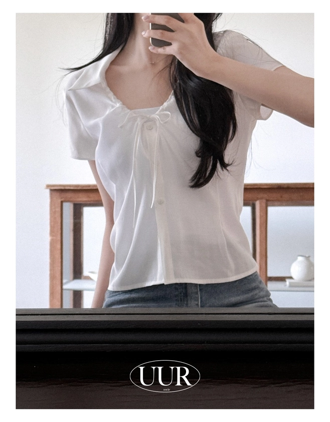 uur Dahlia shirring blouse [pure-white] - 유유알