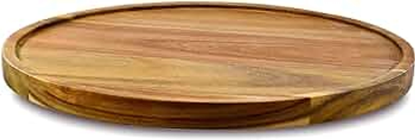 10" Acacia Wood Lazy Susan Organizer Kitchen Turntable for Cabinet Pantry Table Organization
