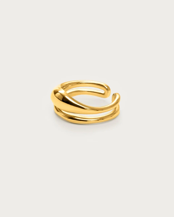 Twin Molten Ring in Gold | en route jewelry | en route jewelry