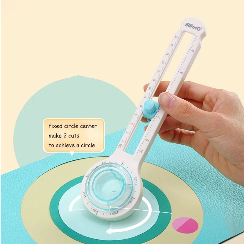 Journalsay 1 Pc Upgraded 360°rotating Circle Cutter Manual Rotating Compass Paper Cutter