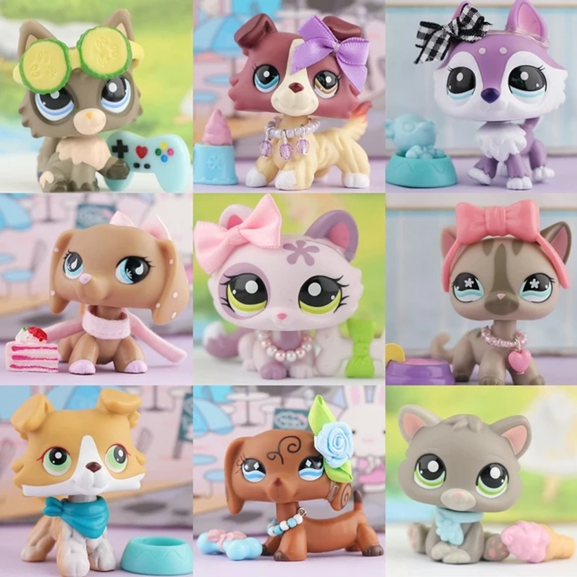 Collection de figurines d'animaux à poils courts pour enfants, chat, chien, chiot, collection d'accessoires, cadeau d'anniversaire et de Noël, beaucoup d'animaux - AliExpress 26