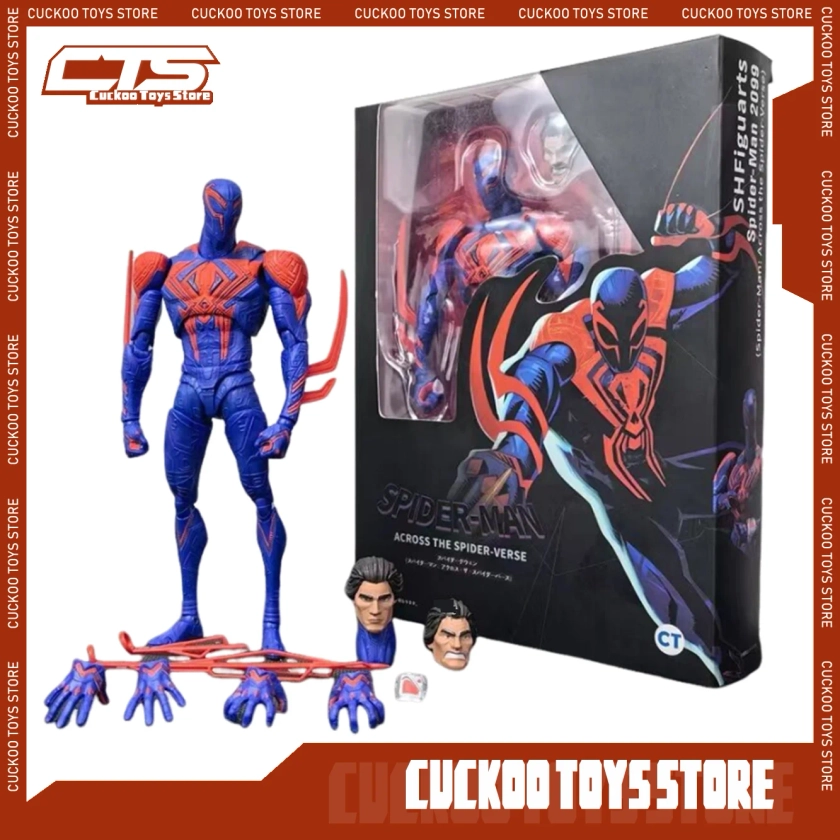 Spiderman 2099 Ct Action Figure Across The Universe S.H.Figuarts Miguel O'Hara Spiderman Shf Figurine Toys Two Heads Gift