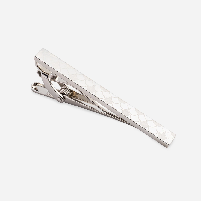Scalloped Silver Tie Bar | Metal Tie Bars | Tie Bar