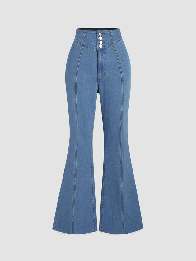 Denim High Waist Flared Jeans