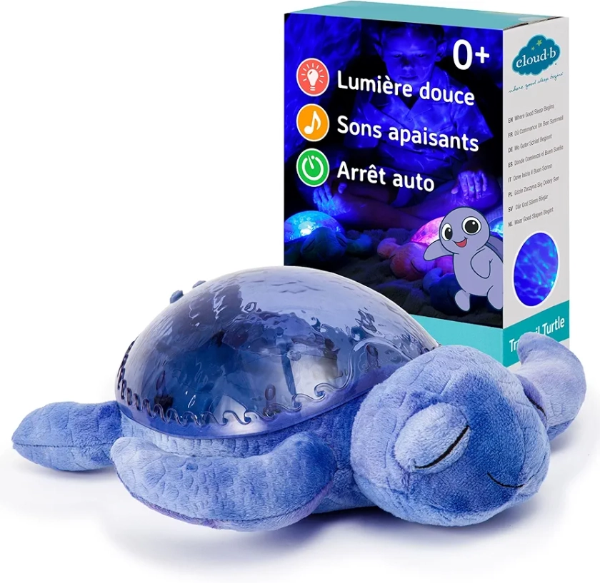 Cloud b Veilleuse Apaisante Projecteur de fonds marins avec sons apaisants | Luminosité et vitesse du mouvement réglables | Arrêt automatique | Veilleuse Musicale Tortue Tranquil Turtle Ocean