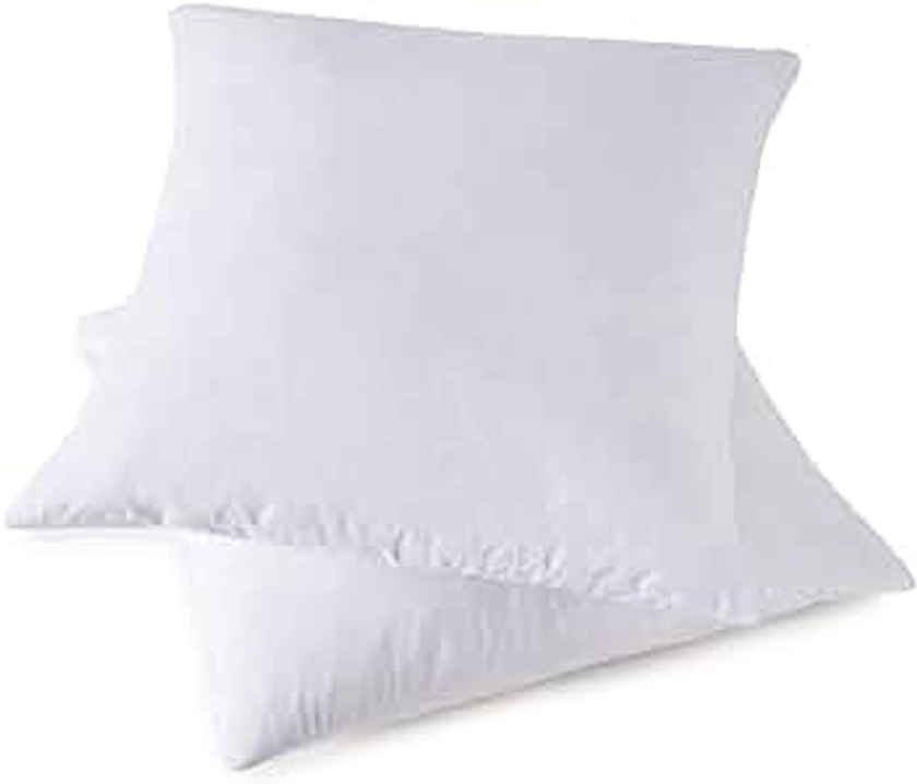 Throw Couch Pillows Inserts, Set of 2 Down Feather Pillows Inserts Bed and Cotton Cover, 18x18 Inches