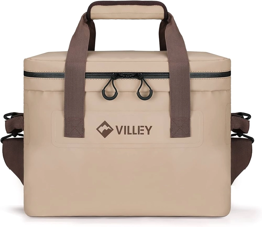 Amazon.com : VILLEY 20L Insulated Cooler Bag with Padded Top Handle, Removable Shoulder Strap, and Sufficient Capacity for 30 Cans of 12 oz Drinks : Sports & Outdoors