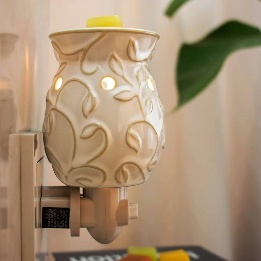 Amazon.com: STAR MOON Candle Warmer Wax Melt Warmer Wax Warmer for Scented Wax Night Light Plug in with One More Bulb Home Fragrance Home Decor Wall Decor Bas-Relief Craft (Ivy) : Home & Kitchen