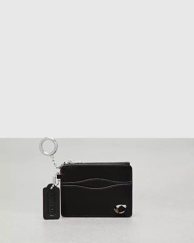 Wavy Zip Card Case With Key Ring In Smooth Coachtopia Leather | Coachtopia ™
