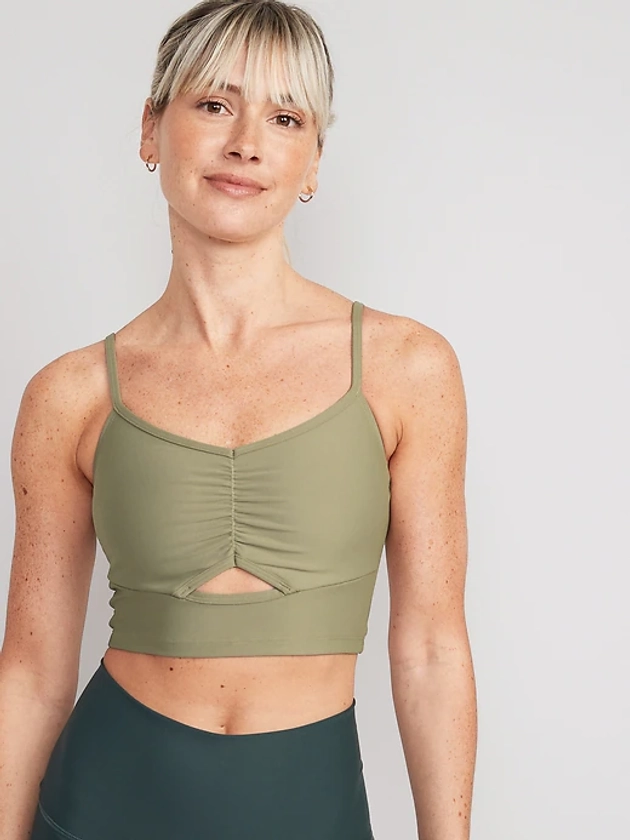 Light Support PowerSoft Ruched Sports Bra for Women