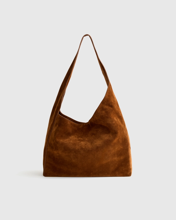 Italian Suede Slouchy Shoulder Bag