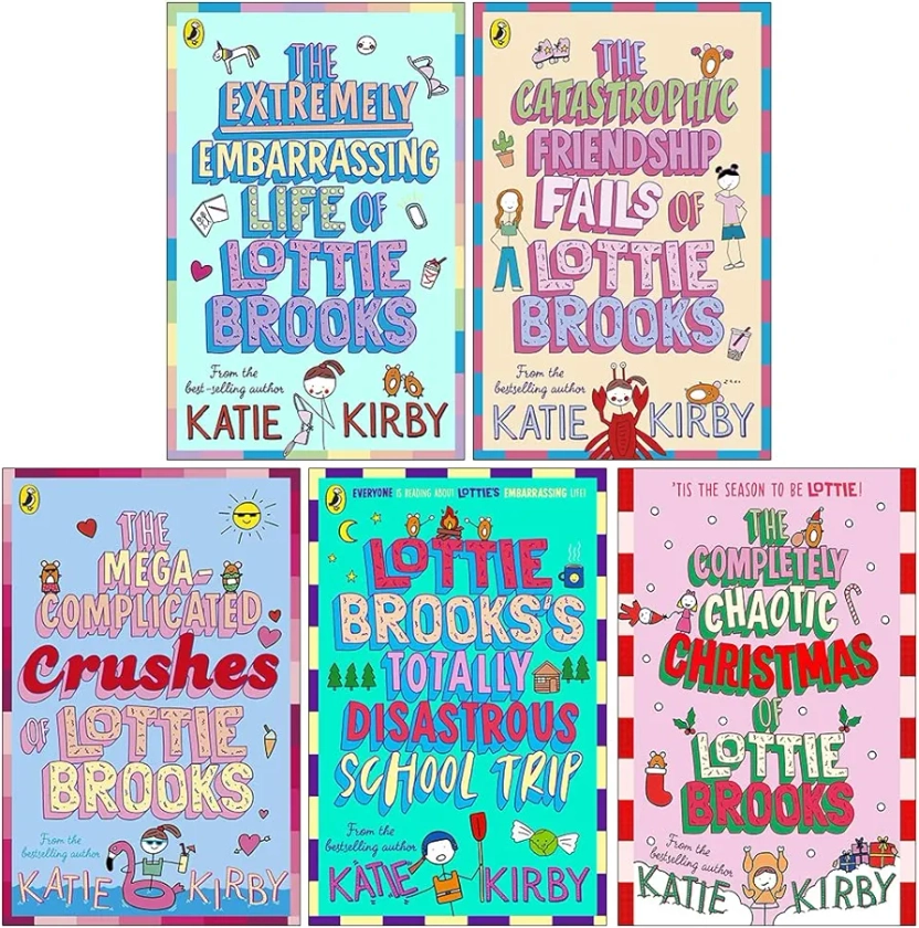 Lottie Brooks Series 5 Books Collection Set By Katie Kirby (The Completely Chaotic Christmas, The Extremely Embarrassing Life, The Catastrophic Friendship Fails, The Mega-Complicated Crushes & More)