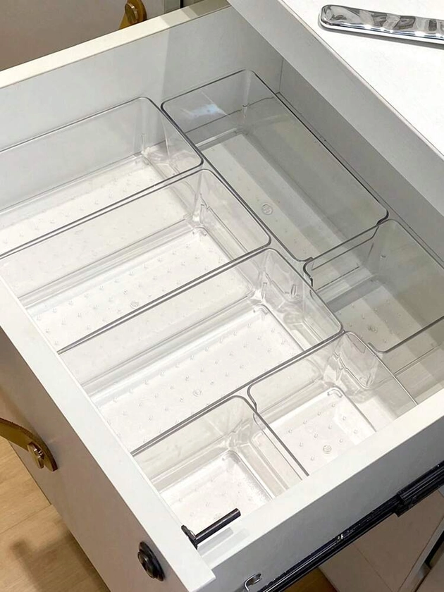 6-Drawer Desktop Cosmetic Organizer, Transparent Vanity Storage Box With Multiple Compartments For Jewelry & Small Items, Delicate & Anti-Fall, Ideal For Storing Various Small Items