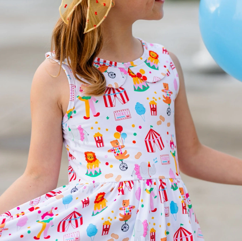 Under The Big Top Sleeveless Twirl Dress