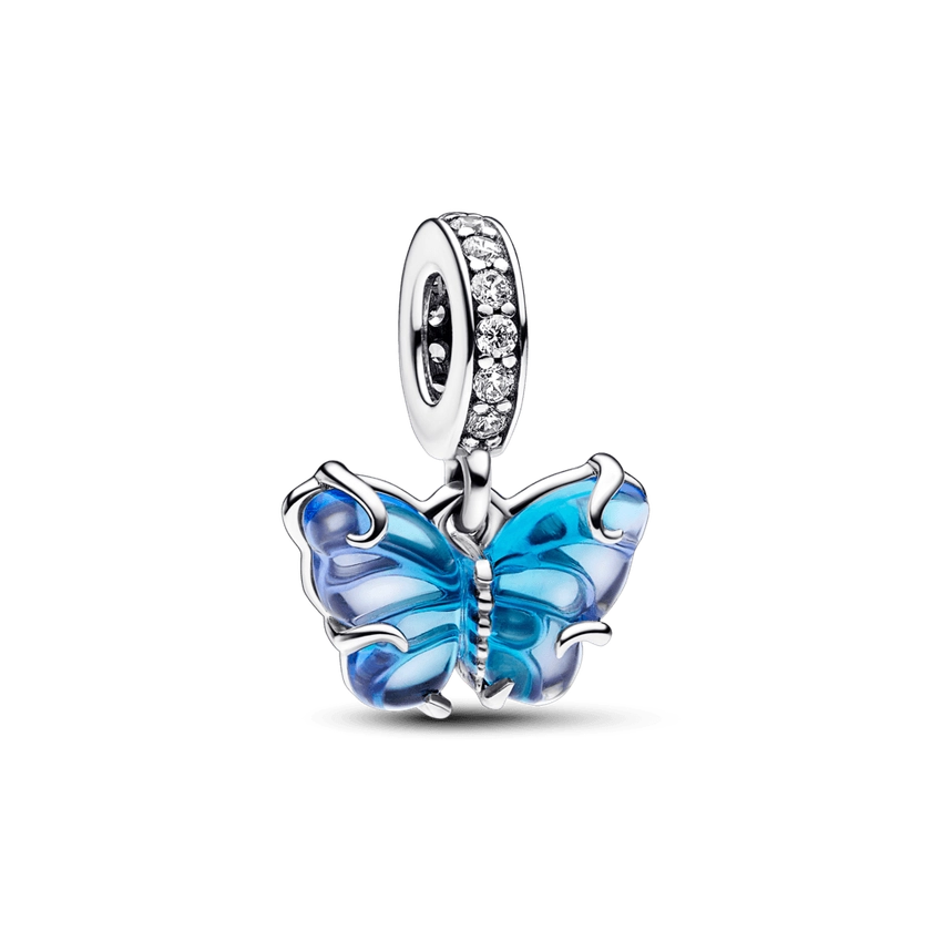 Charm Pendente Borboleta em Vidro Murano Azul - Pandora Joias | Charms, Braceletes, Anéis | Site Oficial