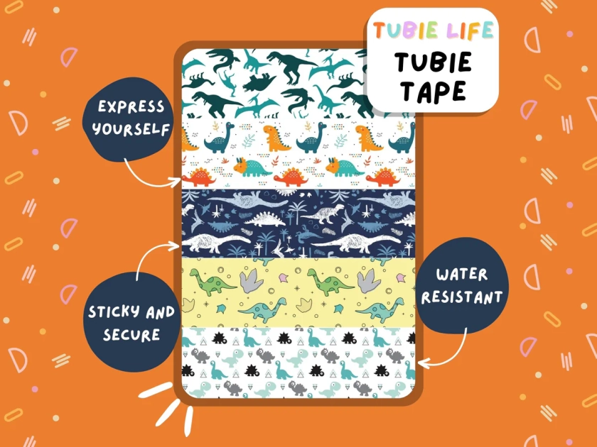 TUBIE TAPE Tubie Life dinosaur ng tube tape for feeding tubes and other tubing