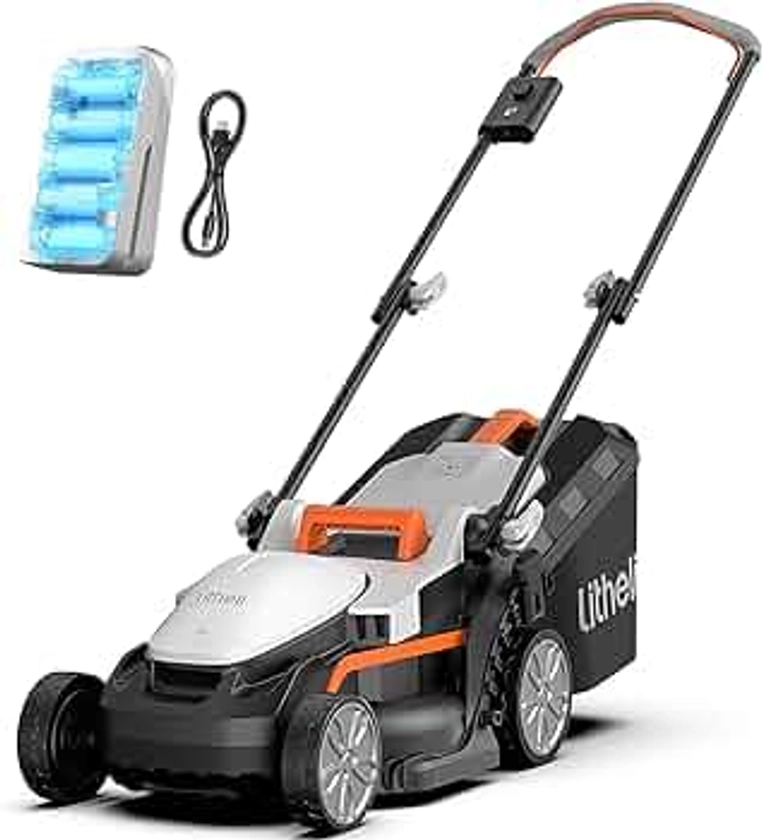 Litheli Cordless Lawn Mower 13 Inch, U20 Handy+ 20V Electric Lawn Mowers for Garden, Yard and Farm, 5 Heights Adjustment, Light Weight,4.0Ah Portable Battery Included