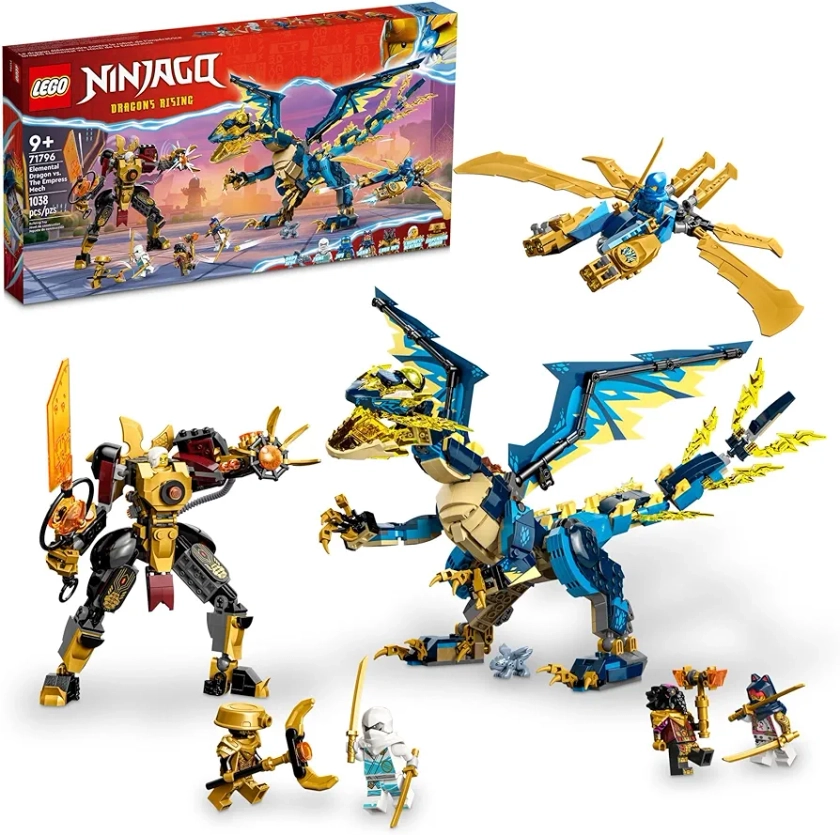 LEGO NINJAGO Elemental Dragon vs. The Empress Mech 71796 Building Toy Set, Features a Dragon, Mech, Ninja Flyer and 6 Minifigures, Gift for Boys and Girls Ages 9+ Who Love Ninja Warriors