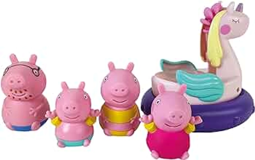 TOMY Toomies Daddy Pig, Mummy Pig, Peppa, George Bath Squirters & Peppa's Unicorn, Baby Bath Toys, Kids Bath Toys for Water Play, Fun Bath Accessories for Babies & Toddlers, Suitable for 18 Months +