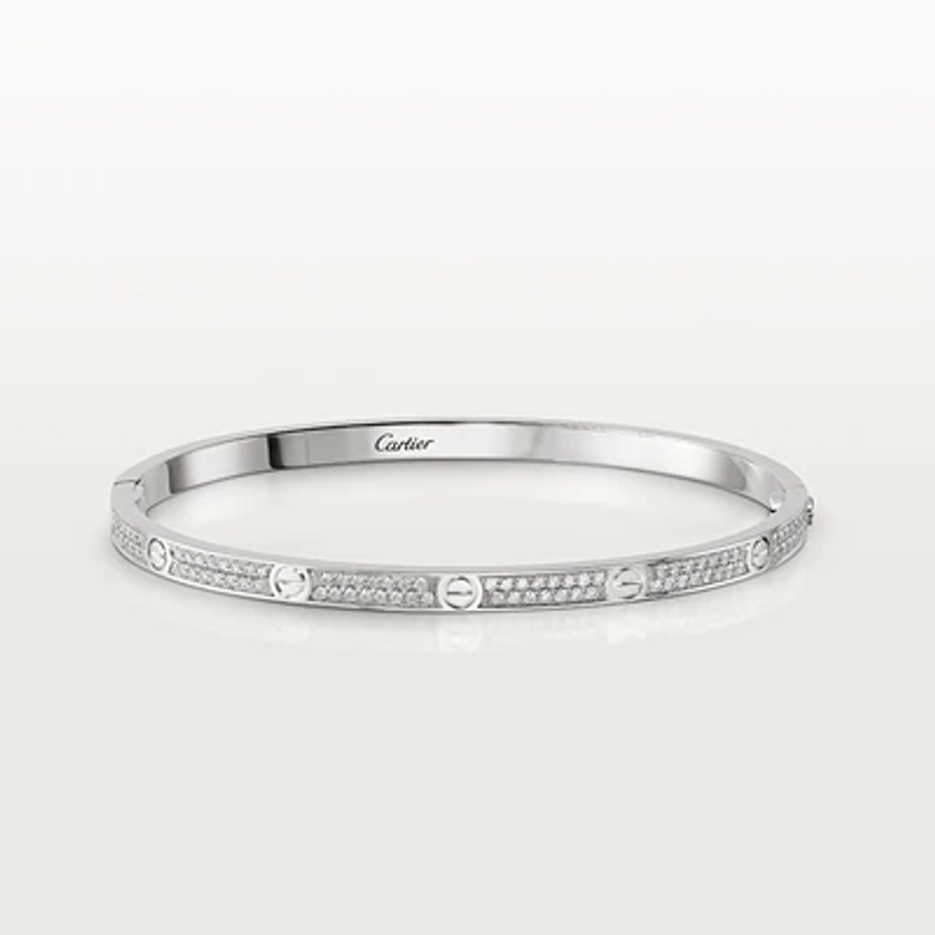 CRN6710817 - Bracelet LOVE, petit modèle, pavé - Or gris, diamants - Cartier