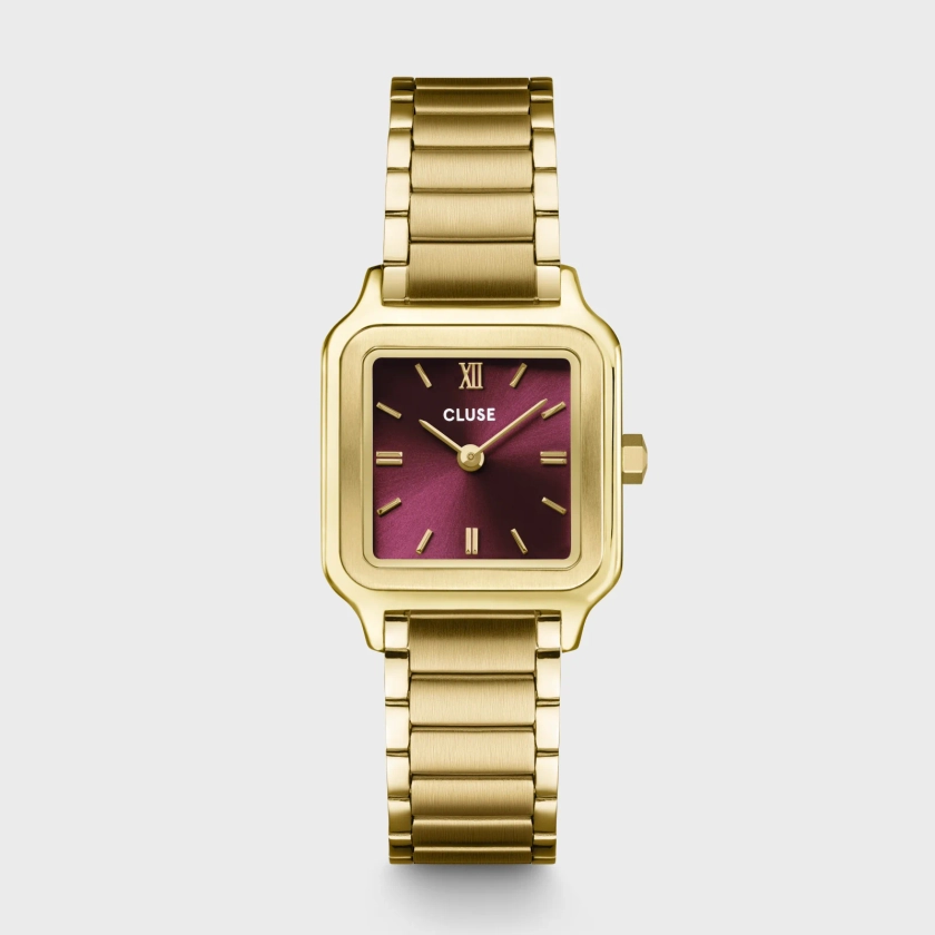 Gracieuse Petite Watch Steel, Dark Cherry, Gold Colour