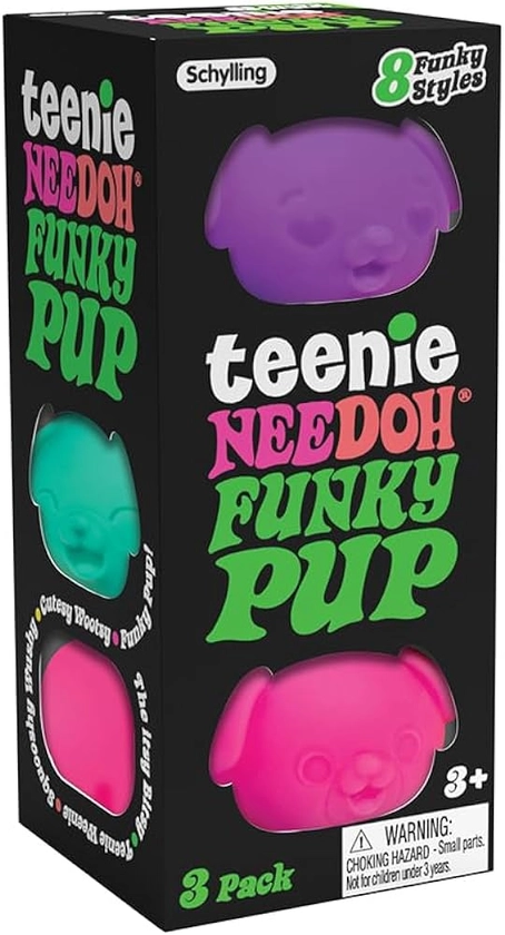 Amazon.com: Schylling NeeDoh Teenie Funky Pups - Sensory Fidget Toy - 3 Mini Groovy Globs in Assorted Colors - Ages 3 to Adult (Pack of 1) : Toys & Games